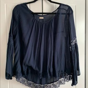 Vintage hollister blue long sleeve top size Large